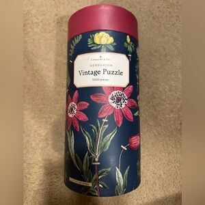 Cavallini & Co. Herbarium Vintage Puzzle - 1000 Pieces - Blue and Pink